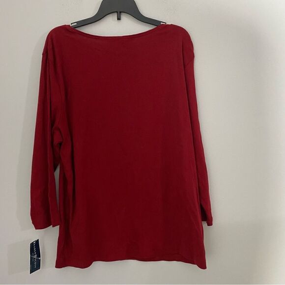 Karen Scott Women’s 3/4 Sleeve ‘Love me love my pet’ Printed Front Tee size PL - Picture 2 of 2